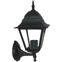 Lanterne d'extérieur Eolo Up – Applique murale salon et entrée – Structure en alliage d'aluminium – Douille E27 – Couleur noire – Dimensions : 19,3 x 