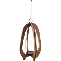 Lanterne en bois et en verre Ovalia