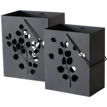 Lanterne en métal calypso, noir, lot de 2