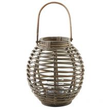 Lanterne en rotin avec photophore 32 cm