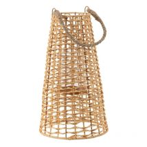 Lanterne en rotin beige 25x25x42.5 cm
