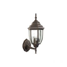 Lanterne Bombay avec bras en aluminium peint bronze e'cran de protection en verre 16x19x38 cm lampes 60 w pour usage exte'rieur