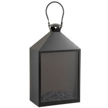 Lana Deco - Lanterne à led en métal noir 17x30.5x55 cm