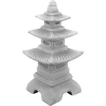 Lanterne Japonaise Massive Pagode en Pierre reconstituée, résistant au Gel (Gris)