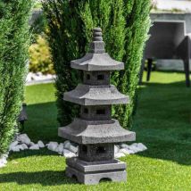 Wanda Collection - Lanterne japonaise pagode en pierre de lave de 80 cm