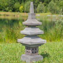 Wanda Collection - Lanterne japonaise pagode en pierre de lave 90 cm