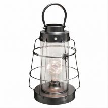 Lanterne led en Métal et Verre 30cm - Noir Silumen