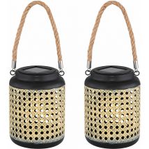 Lanterne led solaire d'extérieur lanterne solaire pour décoration d'extérieur lanterne avec lampadaire led décoration de jardin noir marron à