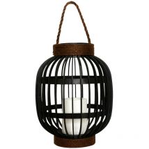 Lanterne solaire décorative fidjy Noir Acier H30cm