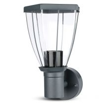 Lampe de jardin led avec douille E27 (max 40W) en acier inoxydable Couleur noire IP44