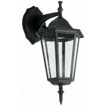 Lanterne led Applique avec douille E27 (Max 60W) Raccordement vers le bas Couleur Noir IP44