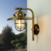 Licht-erlebnisse - Lanterne murale extérieure jardin laiton massif IP43 Maritim E27 lampe extérieure