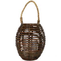 Lanterne ovale en rotin avec corde Rattan