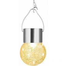 Lanterne Solaire à Clipser Lumières de Boules de Verre craquelées à énergie Solaire - Lumières de Nol décoratives à led pour pelouse de Cour de Patio