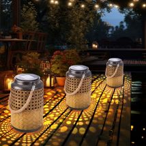 Lampe de jardin lanterne solaire d'extérieur bohème lampe solaire décorative lanternes solaires pour extérieur jardin lampe d'extérieur, suspendue,