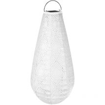 Lanterne solaire à led Luna Drop – Éclairage de jardin solaire - 400x200mm – Givre - Fait-main - Luxueuse matière résistant aux intempéries