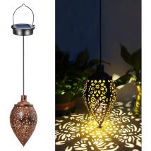 Lanterne Solaire pour Extérieur,Lanterne de Jardin,Lanterne Solaire à led en Métal pour Patio Extérieur sur L'arbre