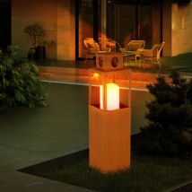 Lanterne solaire pour l'extérieur Lampe décorative solaire à LED Lanternes de jardin solaires pour l'extérieur, effet feu, à suspendre, bougie LED