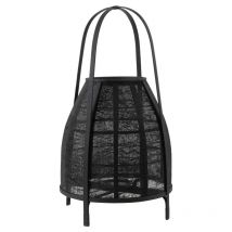 J-line - Lanterne sur pied en bambou noir 38.5x38.5x70 cm