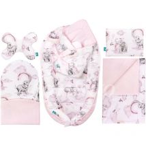 Babynest 100% Baumwolle, 6-teiliges Babynest Set für Neugeborene, inkl. Kissen, Babydecke und Babyhörnchen, perfekte Erstausstattung – 95×55 cm –