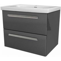 Lanzet - K1 Badmöbel Set 2-teilig, 61cm breit, Anthrazit'-'90156145