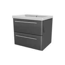 Lanzet K8 Badmöbel Set 2-teilig, 60cm, Grau, Keramikbecken-06376145