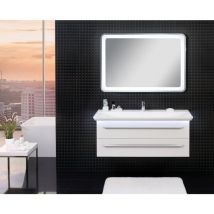 Lanzet - M9 Badmöbel Set 4-teilig, 130cm breit, Weiß, mit led + led Spiegelelement'-'90135145