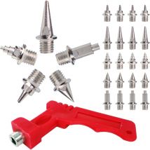 Laoa - 100 Pièces Pointe Athlétisme, Acier Inoxydable Pointes de Rechange pour L'athlétisme avec Clé, pour Chaussures de Piste Saut en Longueur