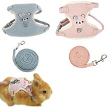 2 Pièces Harnais Lapin, Harnais pour Lapin Réglable, Harnais Lapin Nain, Harnais Furet, Harnais pour Chat, Harnais pour Lapin Nain, pour Lapin,