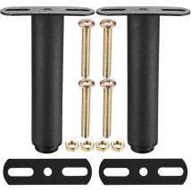 2pcs Pieds de Lit Ajustables 18-33cm, Pieds de Meuble Rétractables, Pieds de Table, Pieds T-Forme en Métal, Support pour Sommier, Pieds Réglables en