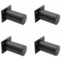 4 Pieds De Meubles Réglables Noir Mat , En Alliage D'aluminium 38x80 Mm, Pieds De Meuble Tv Pour Table Basse D'armoire, Pied De Support Pour Canapé