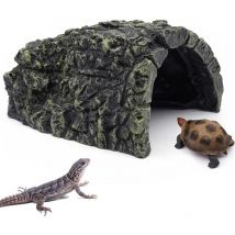 LAOA Cachette pour reptiles, virole d'aquarium, tortue, reptiles, cachette solaire, Habitat Décoration pour lézards, tortues (grand)
