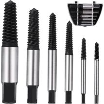 Extracteur de Vis M3-M22, 6 Pièces Extracteurs de Vis Cassé, Tourne a Gauche Extracteur avec Boîte de Rangement pour Enlever Vis Rouillées, Coincées
