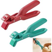 Lot de 2 pinces pinces multifonctions anti-brûlure en silicone,pince isolante en silicone,pince anti-brûlure,pince anti chaleur pour isoler la