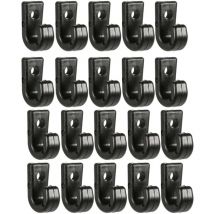Lot de 50 crochets de fixation en nylon noir pour kayak et accessoires marins - Laoa