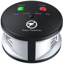 Répulsif ultrason 360° anti rats, souris, rongeurs, cafards et insectes. Fréquences variables puissantes, une portée de 550 m2. Solution Écologique