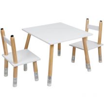 Altobuy - lapis - Ensemble Table et 2 Chaises Enfant Base Crayons