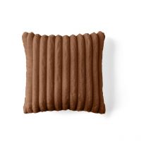 Laponie - coussin - en fausse fourrure côtelé - 40x40 cm - rouille