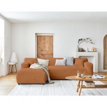 Lisa Design - Laponie – ecksofa links – 4-sitzer – aus breitcord - rostfarben