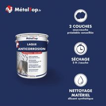Metaltop - Laque Anticorrosion - 0.4 l - Bombe 400 mL - 5013 - Bleu cobalt