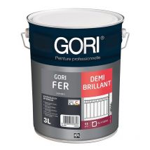 Laque antirouille et décoration glycéro demi-brillante Gori fer fonce, noir 9005, bidon de 1 litre Gori