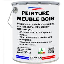 Peinture Meuble Bois - 5 l - Codeve Bois - ral 9001 - Blanc crème - Pour La Décoration De Votre Meuble De Cuisine Ou Salle De Bain.