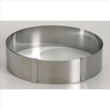 Cercle pâtisserie extensible inox – 23 à 30 cm – Hauteur 6 cm – LARES