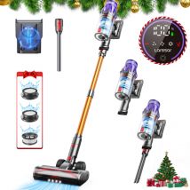 Laresar - Akku-Staubsauger, 50KPa/500W,60 Minuten Staubsauger Kabellos, 1,5 Liter Fassungsvermögen, mit Touchscreen für Tierhaare/Teppiche/Hartböden