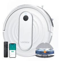 Laresar Robot Aspirador P10, Robot Aspirador Silencioso y Delgado de 4500 Pa, Conectado con WiFi/Alexa/Aplicación, Ideal para Pelo de