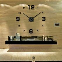 Large 3D wall clock - Modern and Design - Black=
