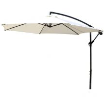 Trueshopping - Large 3m Outdoor Hanging Cantilever Cream Garden Parasol Umbrella Patio Sunshade - Beige