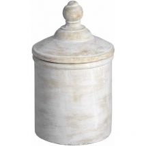 Hill Interiors - Large Antique White Cannister - kitchen storage