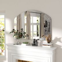 Luvodi - Large Arched Wall Vanity Mirror Frameless 100cm x 70cm