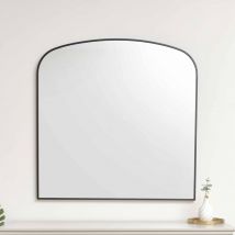 Melody Maison - Large Black Framed Arched Wall Mirror 92cm x 91cm